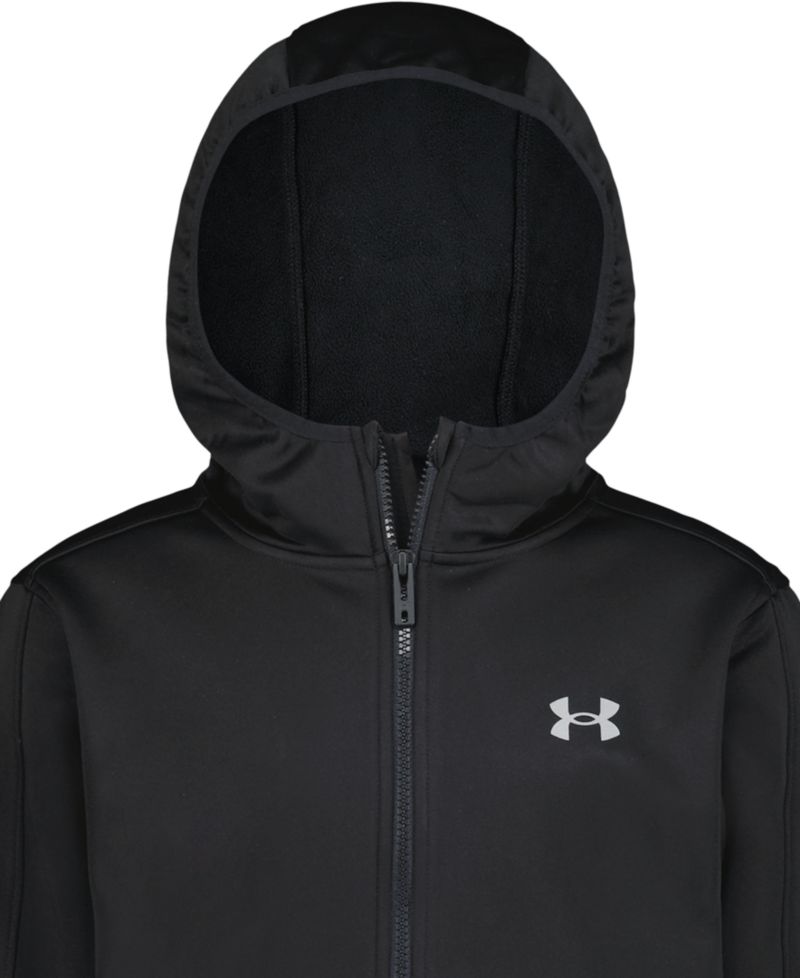 Boys' 8-20 Solid Logo Full-Zip Windproof Hooded Jacket