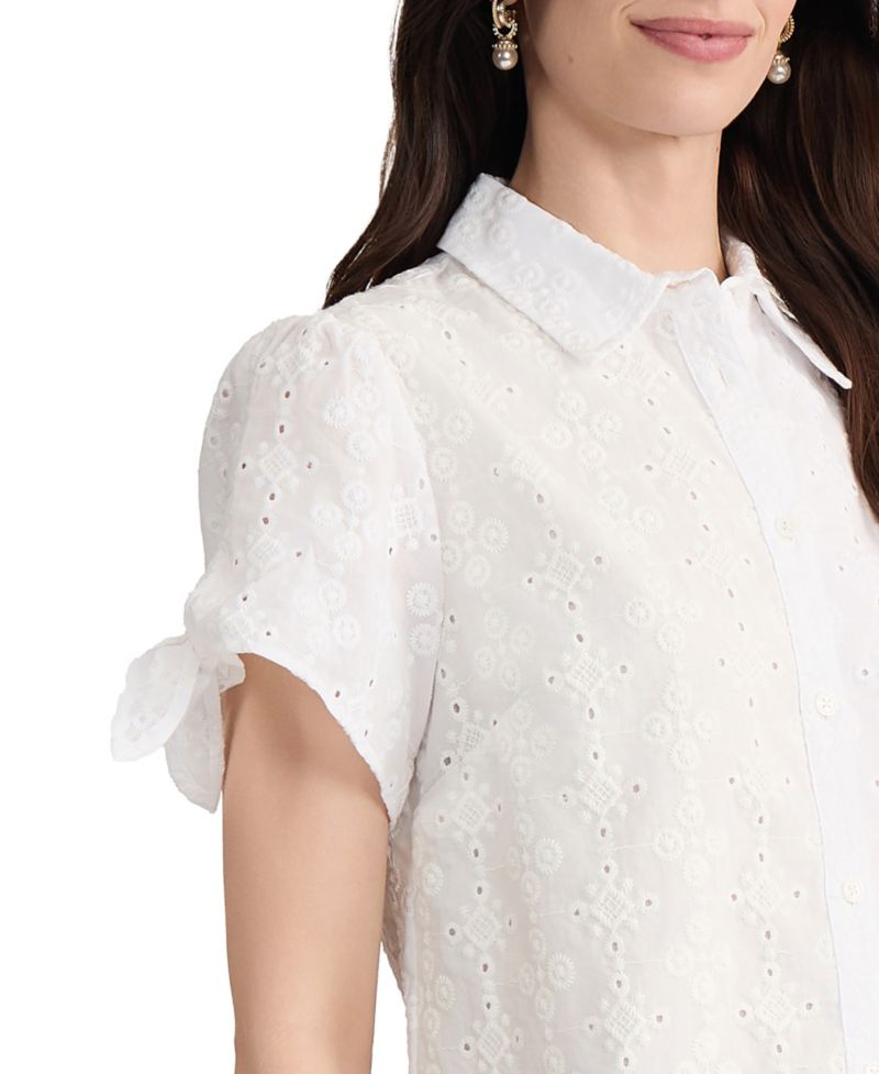 Petite Bandana Eyelet Blouse