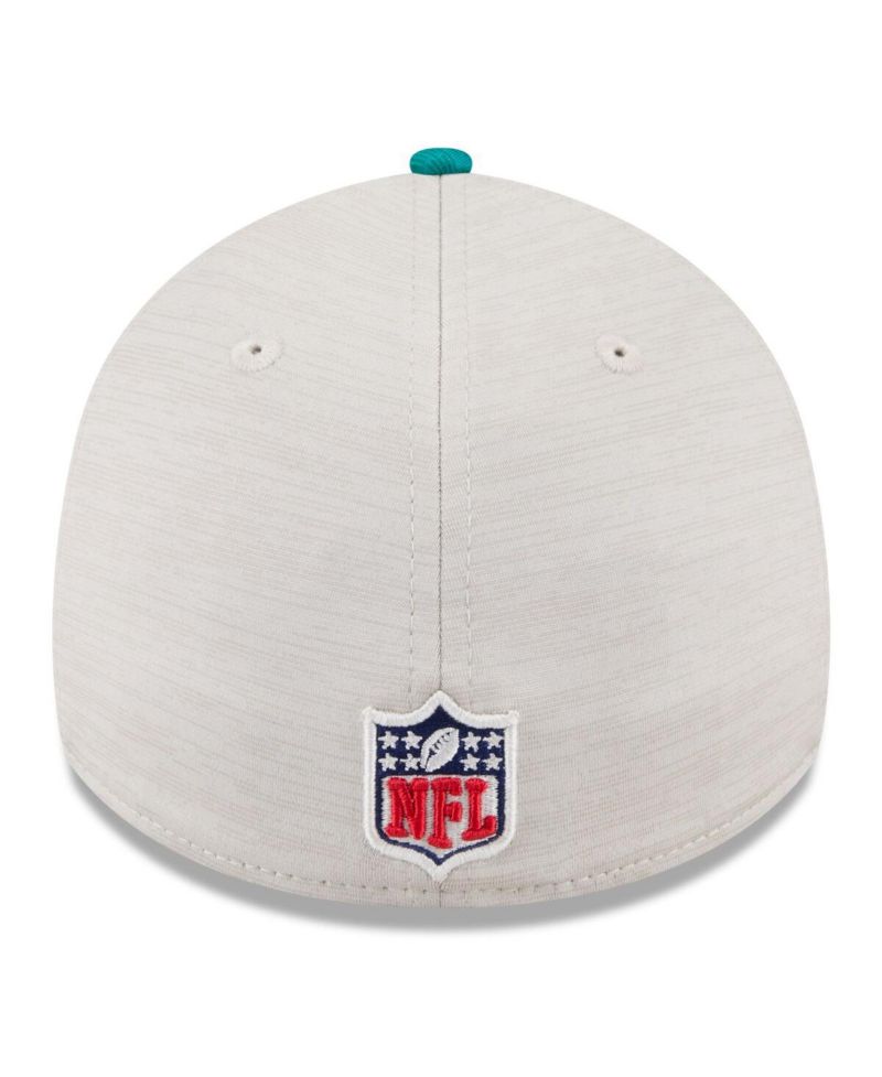 Men's Stone/Aqua Miami Dolphins 2024 Sideline Historic 39THIRTY Flex Hat