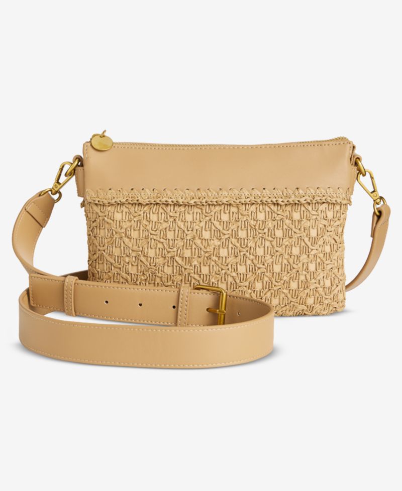 Crochet Straw Double Comp Crossbody