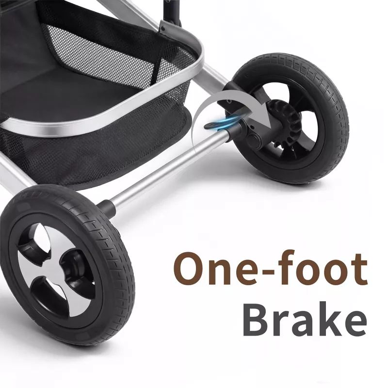 Cozi 2 Convertible Baby Stroller, Folding High Landscape Design with Adjustable Canopy and Diaper Bag