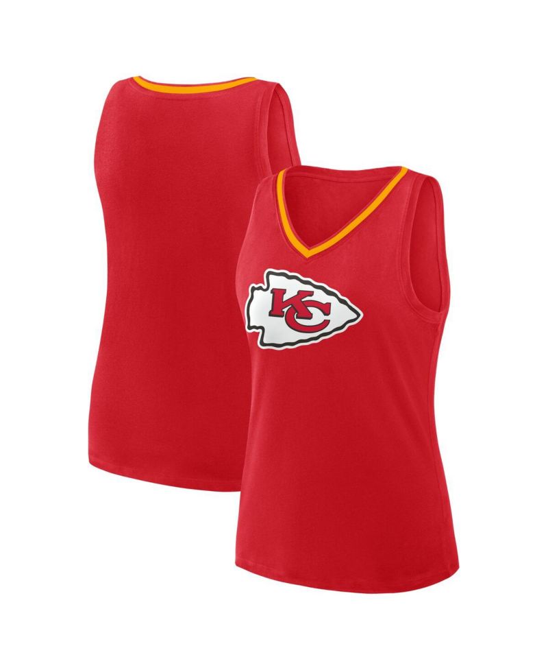 Women's Red Kansas City Chiefs Stellar Win V-Neck Tank Top