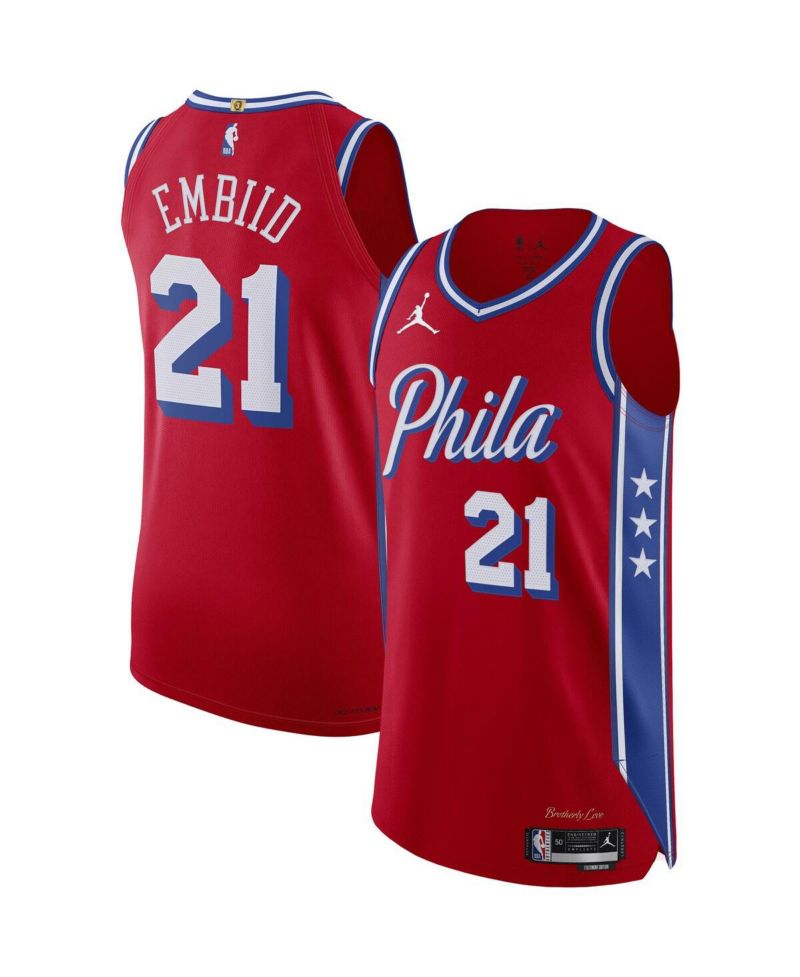Men's Joel Embiid Red Philadelphia 76ers 2022/23 Authentic Jersey - Statement Edition