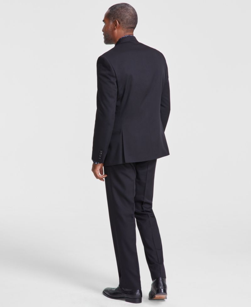 Men's Classic-Fit Solid Double-Breasted Suit Separate Vest