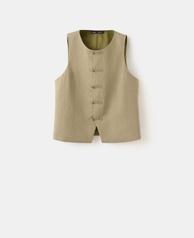 Women's Toggles Striped Vest