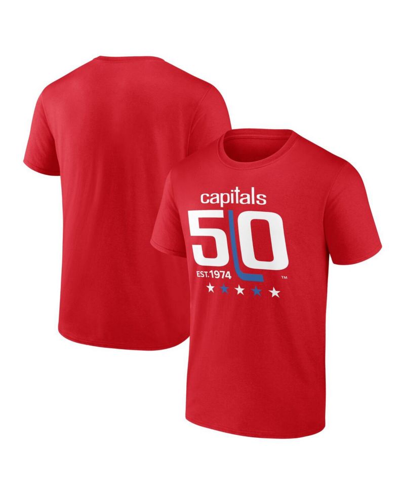Men's Red Washington Capitals 50th Anniversary T-Shirt