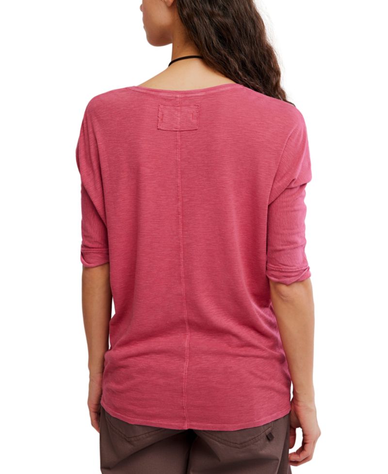 Women's High Line V-Neck 3/4-Length-Sleeve Cotton-Modal-Blend T-Shirt
