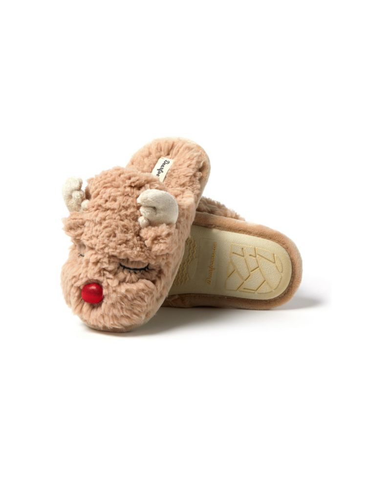 Kid's Holiday Christmas Reindeer Scuff Slipper