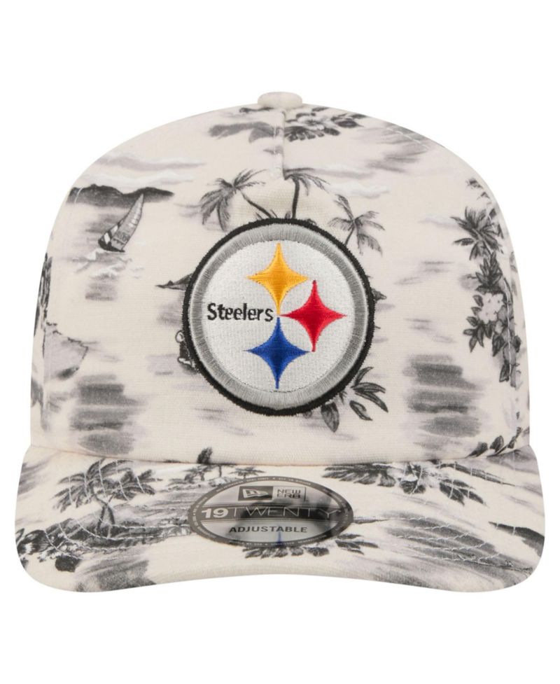 Men's White Pittsburgh Steelers Tropics 19TWENTY Adjustable Hat