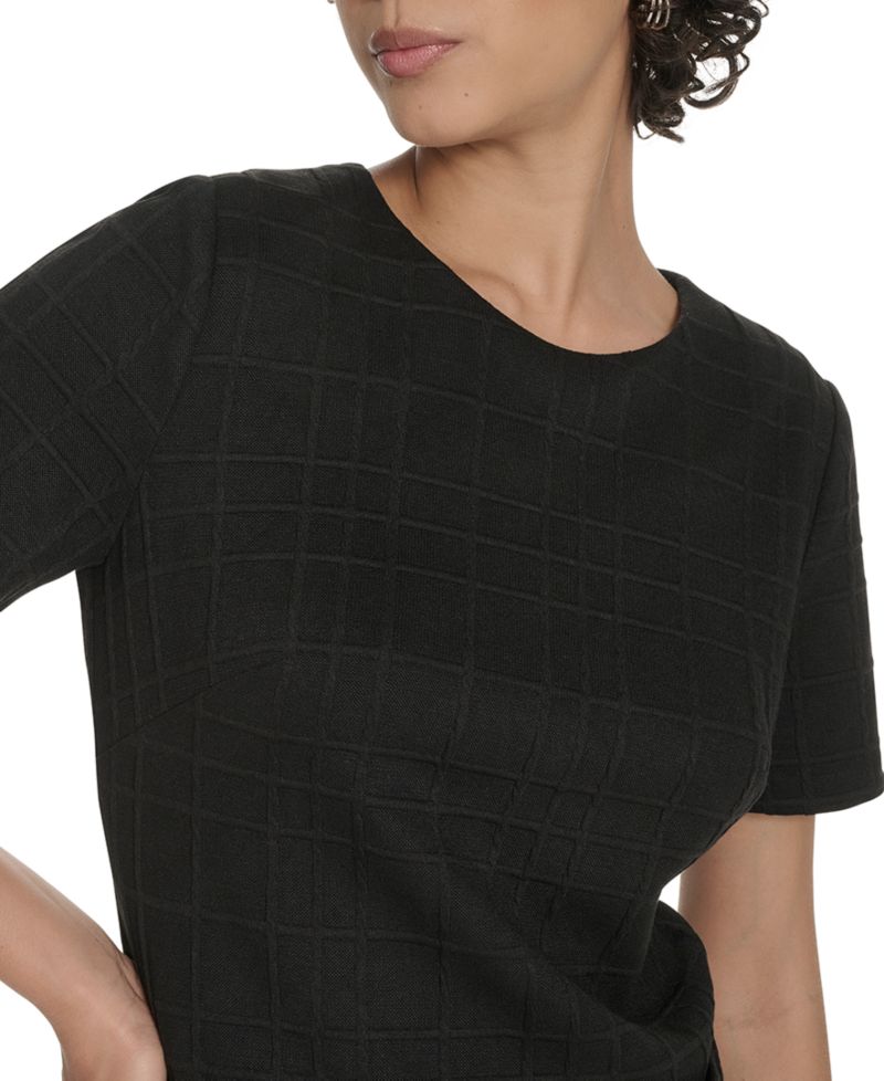 Women's Short Sleeve Knit Shift Dress