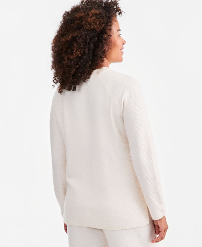 Petite Crew-Neck Long-Sleeve Lightweight Cardigan Sweater