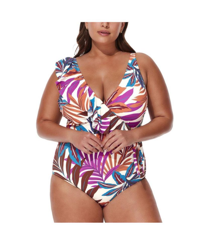 Women's V-Neck Surplice Ruffle One Piece
