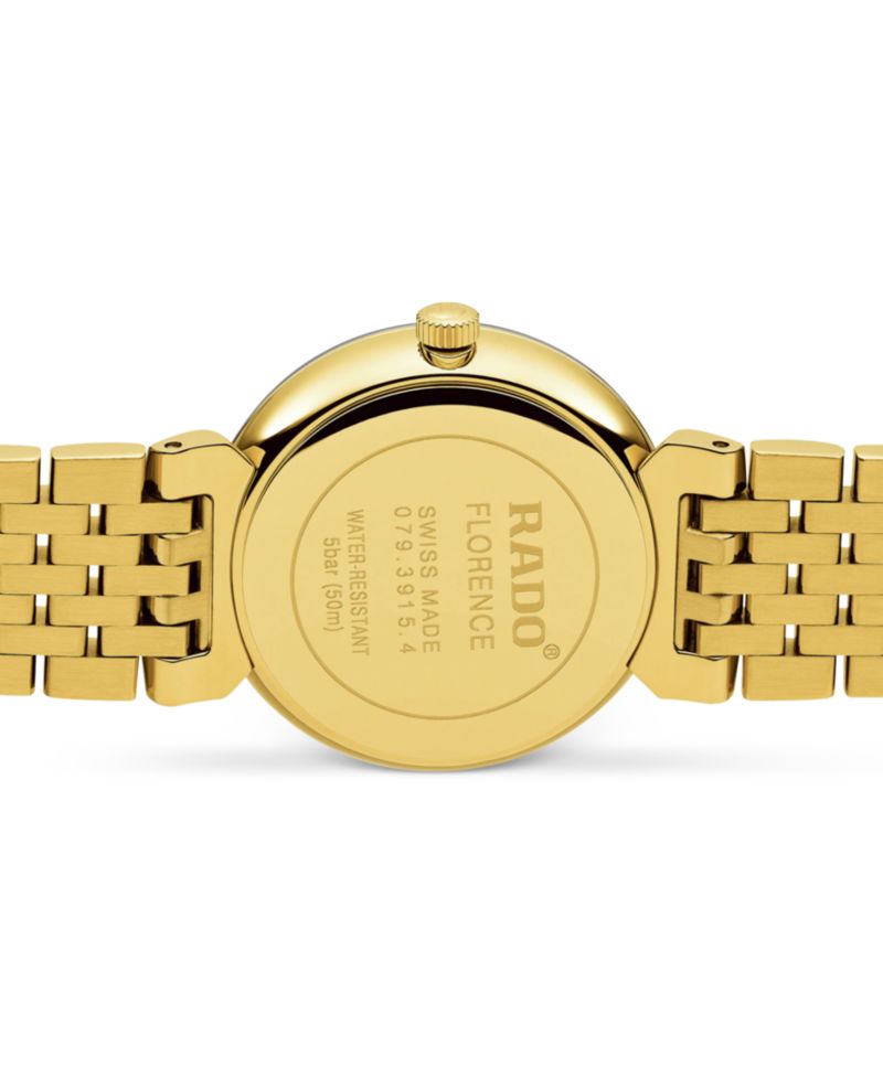 Women's Swiss Florence Classic Diamond Accent Gold Tone Stainless Steel Bracelet Watch 30mm