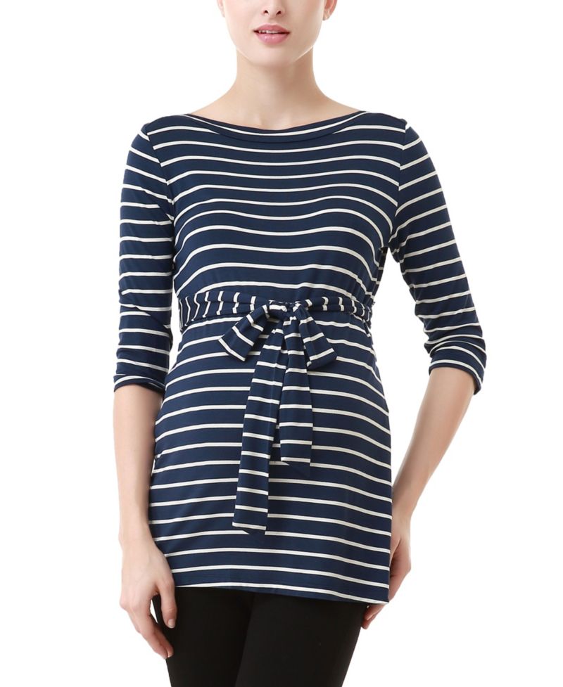 Women's Striped Boat Neck Top