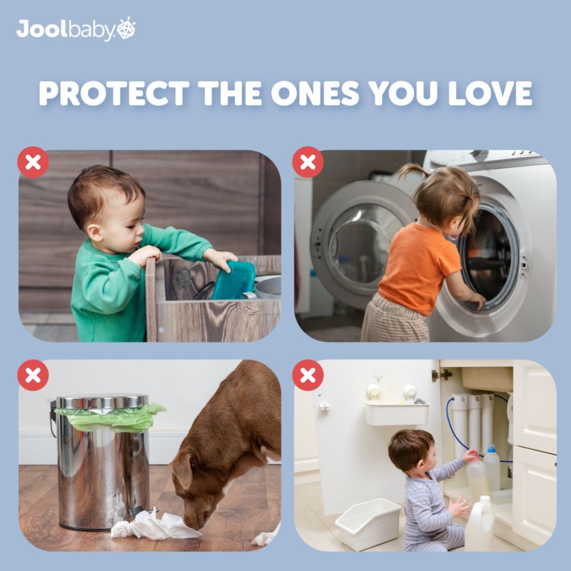 Toddler Multi-Use Safety Strap for Cabinets, Fridges, Drawers, Damage-Free Adhesives Safety Set - 8 Pack