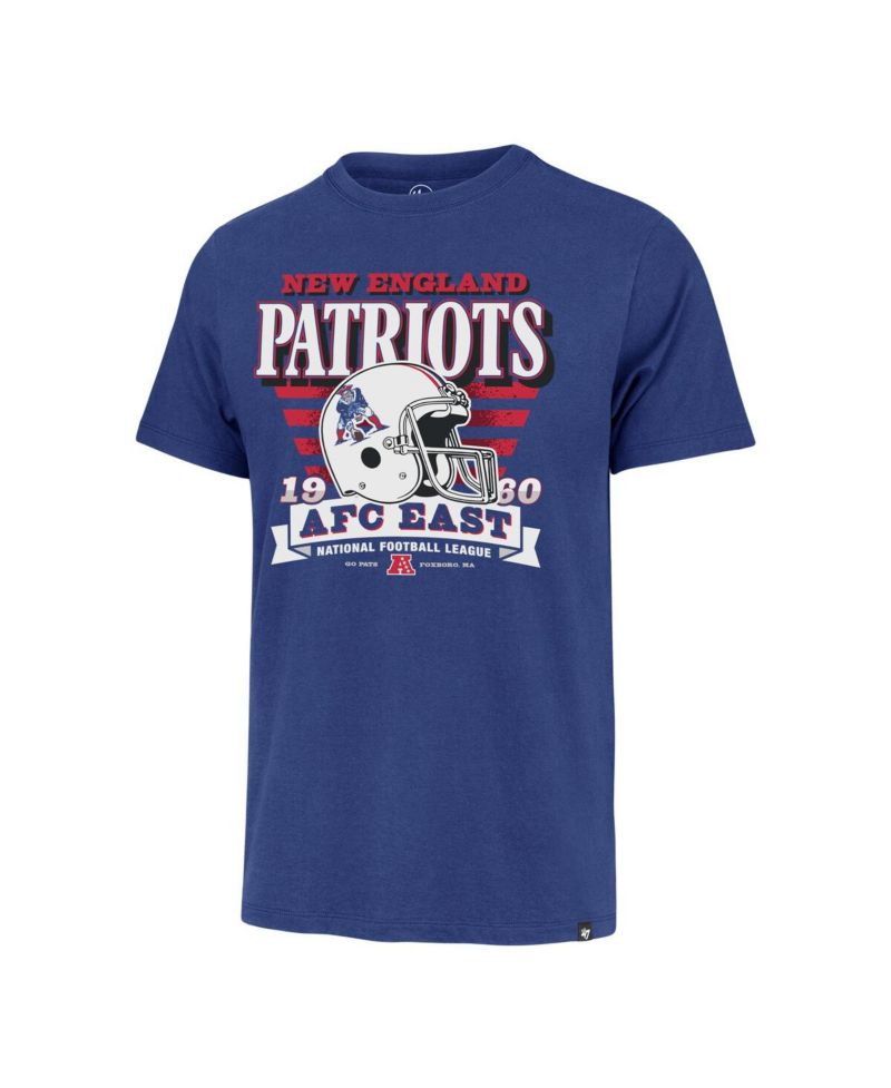 Men's Royal New England Patriots Stripe Splash Franklin Throwback T-Shirt