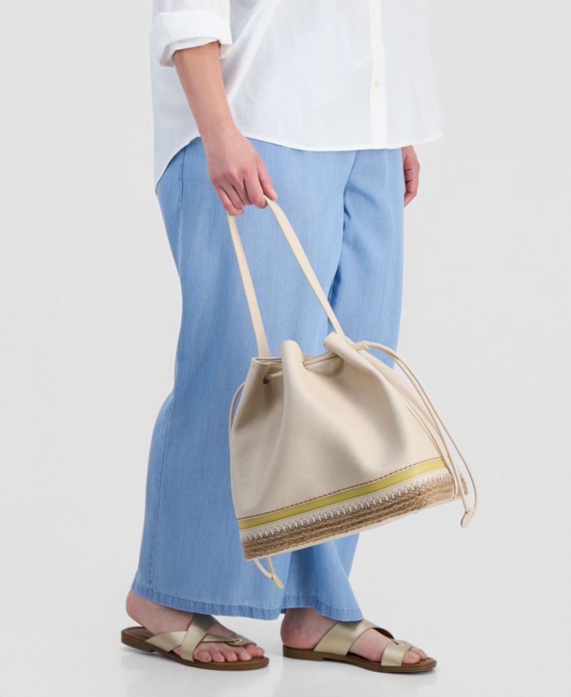 Large Bottom Detail Drawstring Bucket