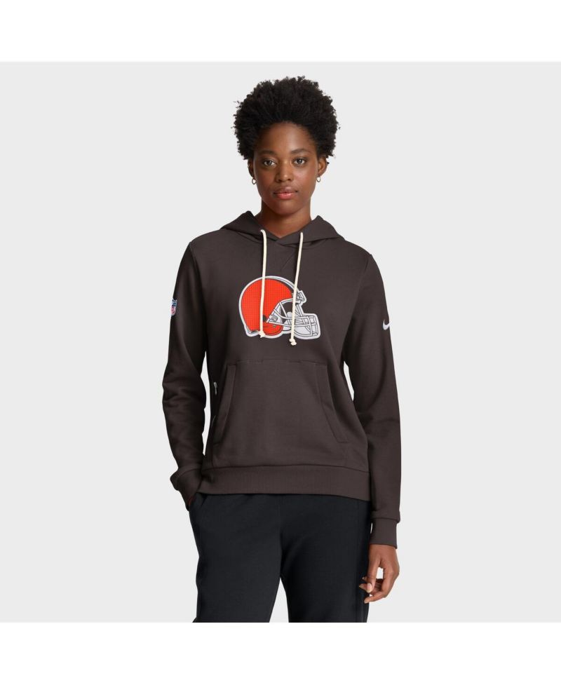 Women's Brown Cleveland Browns Sideline Standard Issue Initial Home Dri-FIT Hoodie
