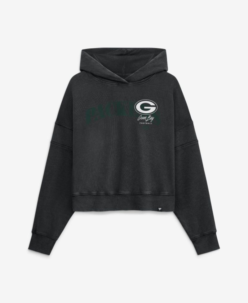 Women's Green Bay Packers Counter Run Cropped Pullover Hoodie