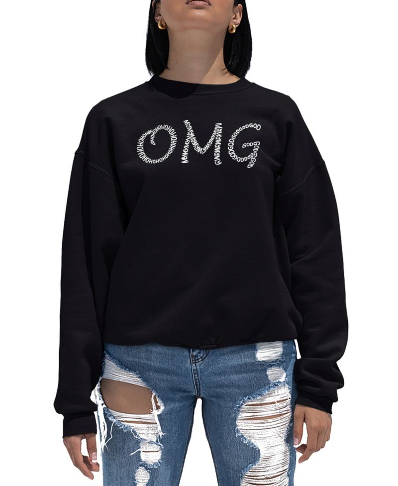 Women's Word Art Crewneck OMG Sweatshirt