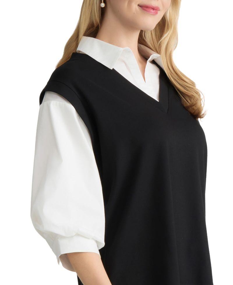 Petite Collared Serenity Twofer Top