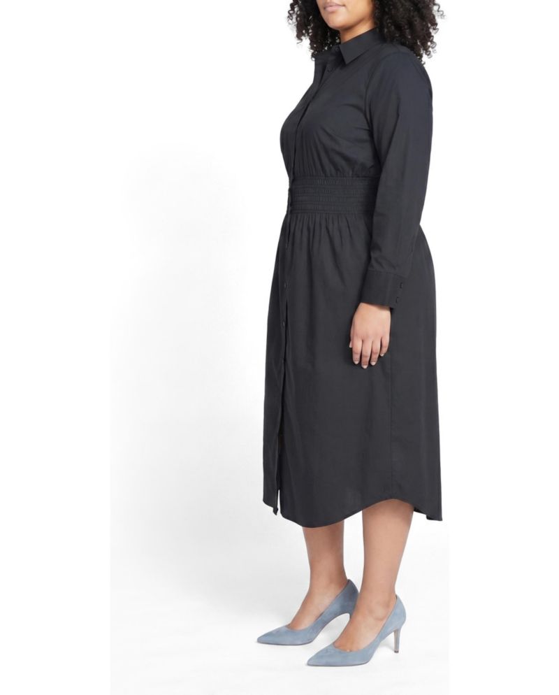 Plus Size Hamptons Smocked Shirtdress