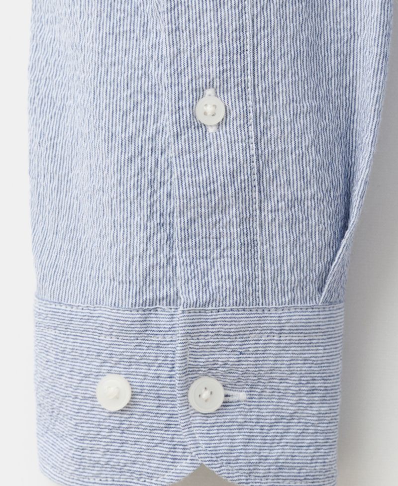 Men's Textured Striped Seersucker Shirt