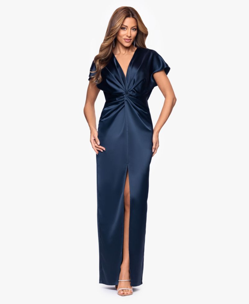 Women's Short Sleeve V-Neck Gown