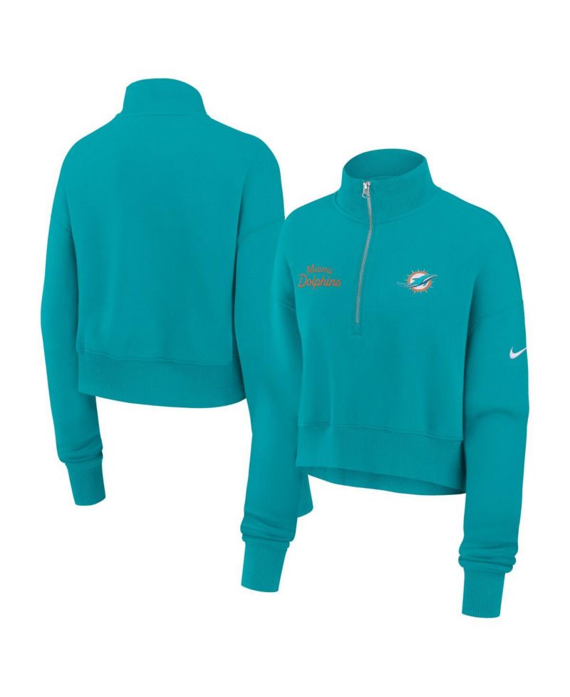 Women's Aqua Miami Dolphins Primetime Phoenix Half-Zip Sweatshirt