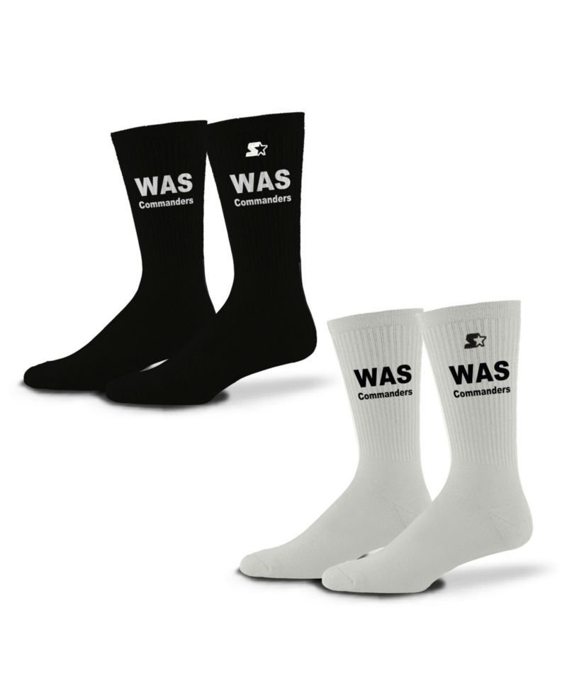 Men's and Women's 2-Pack Black/White Washington Commanders Assist Socks
