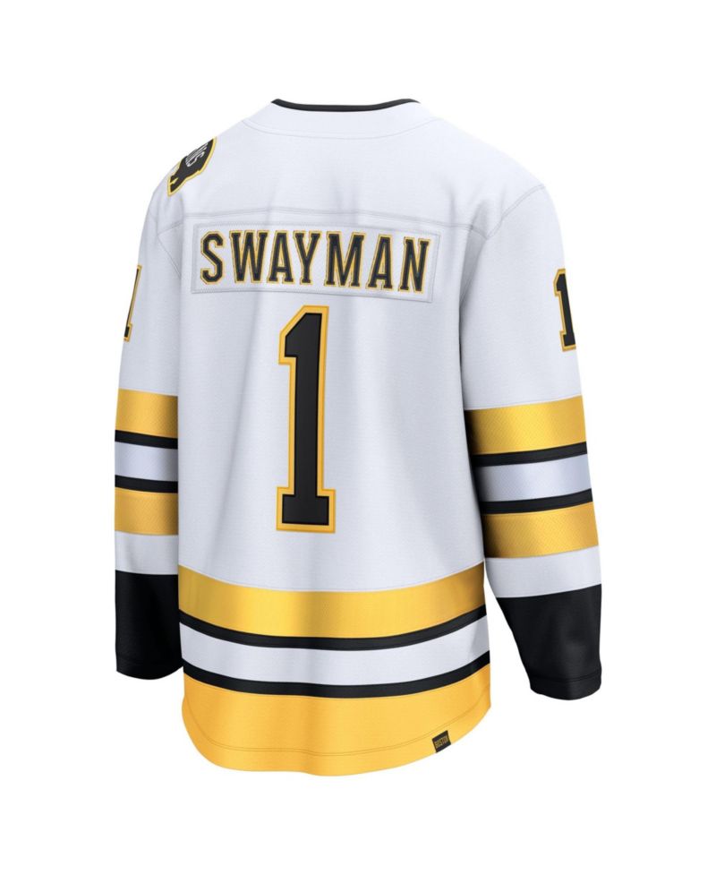 Men's Jeremy Swayman White Boston Bruins Away Breakaway Player Jersey