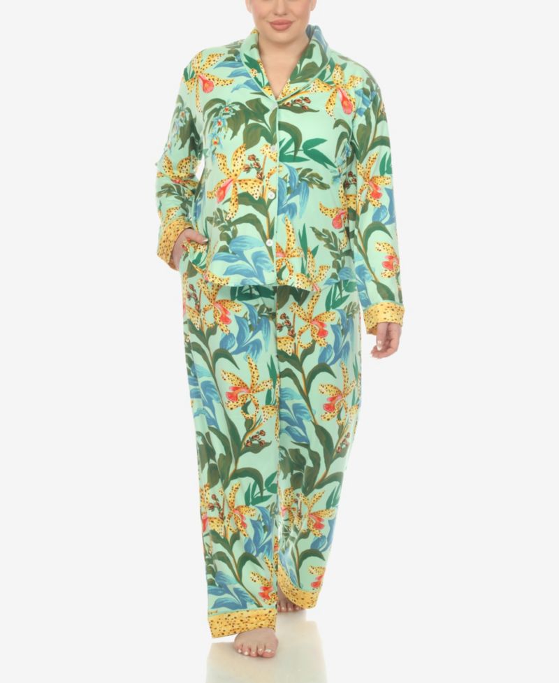 Plus Size 2-Piece Wildflower Print Pajama Set