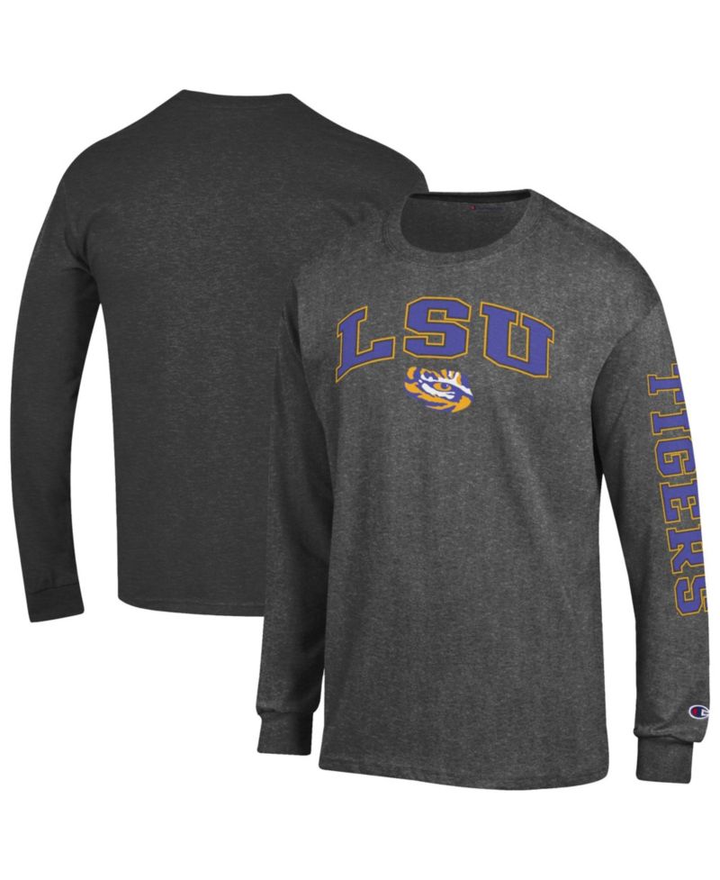Men's Purple LSU Tigers Arch Over Logo 2-Hit Long Sleeve T-Shirt