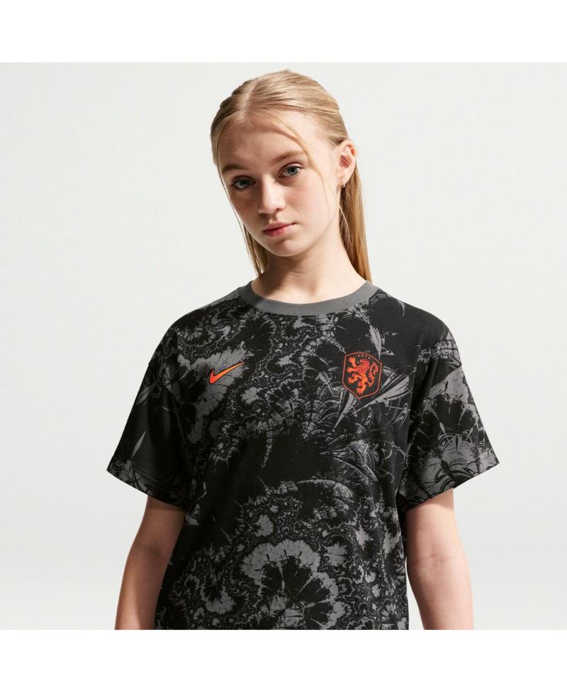 Big Boys and Girls Gray Netherlands National Team Allover Print T-Shirt