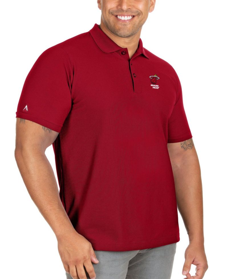 Men's Red Miami Heat Big & Tall Legacy Pique Polo Shirt