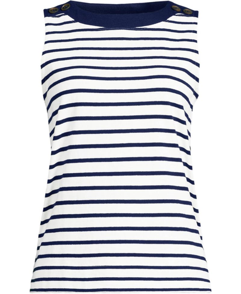 Слоновая кость/Глубокий Морской Breton Stripes