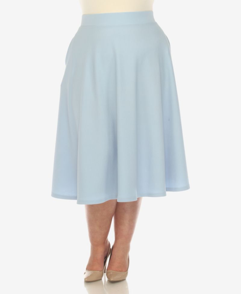 Plus Size Flared Midi Skirt