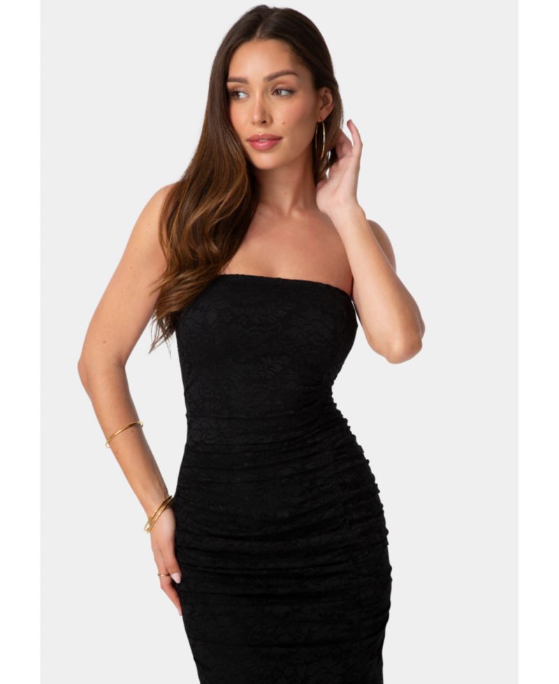 Women's Strapless High-Low Dress
