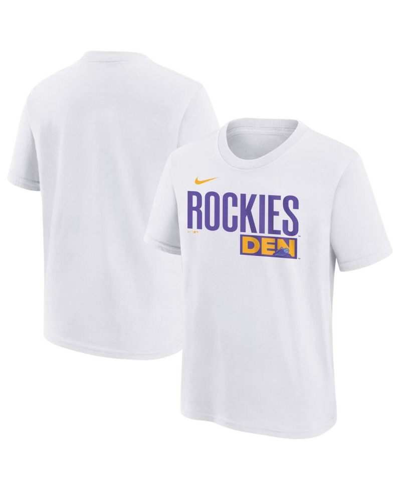 Big Boys and Girls White Colorado Rockies 2025 City Connect Wordmark T-Shirt