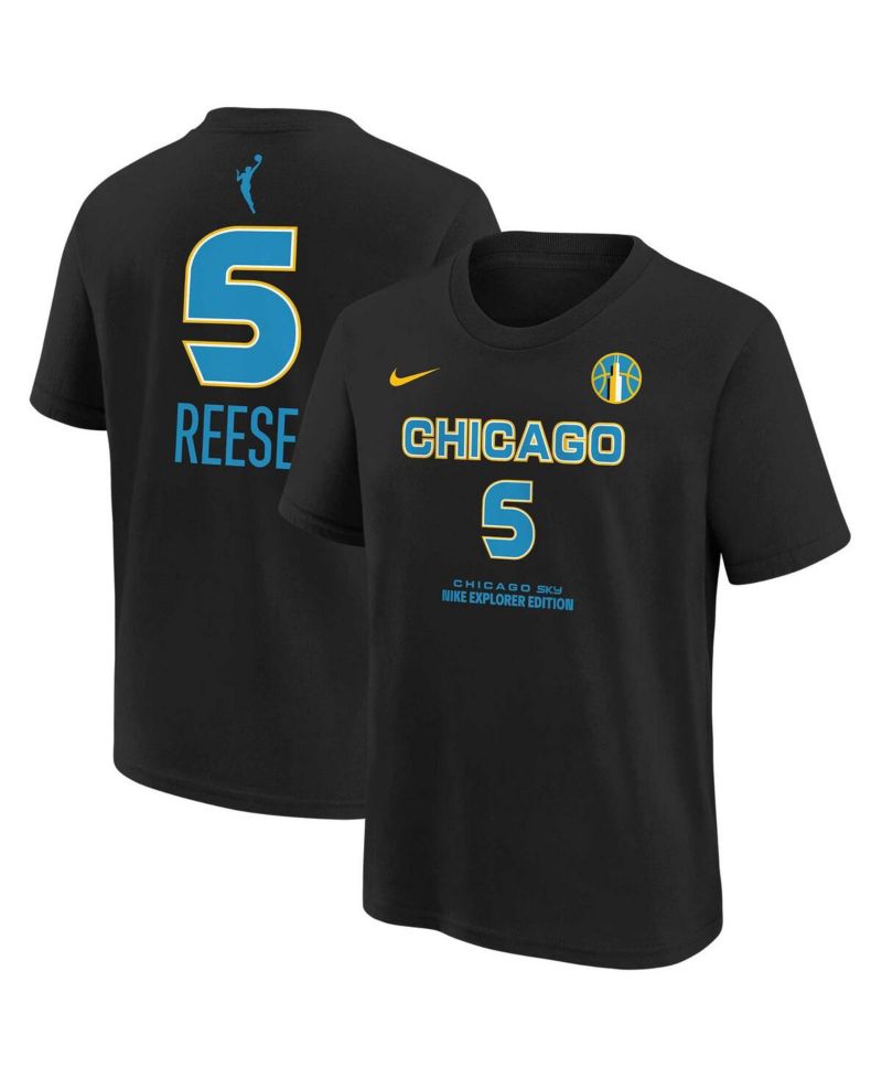Men's and Women's Angel Reese Black Chicago Sky 2024 WNBA Draft Name & Number T-Shirt