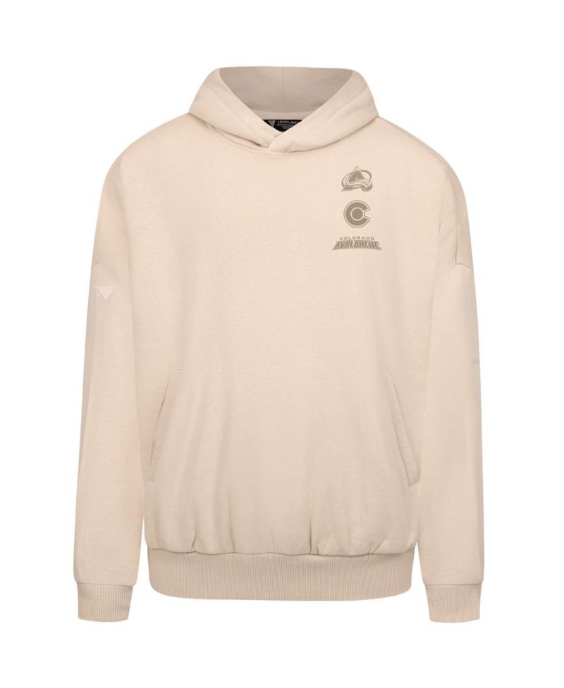 Men's Cream Colorado Avalanche Contact Stamp Pullover Hoodie