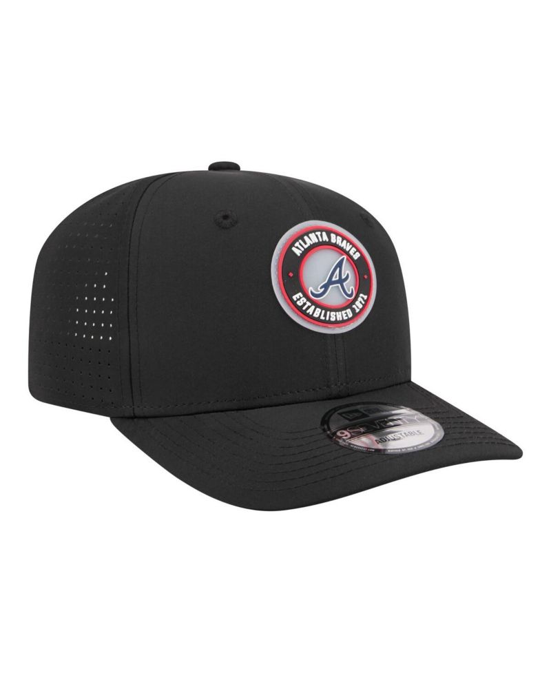 Men's Black Atlanta Braves Circle 9SEVENTY Adjustable Hat
