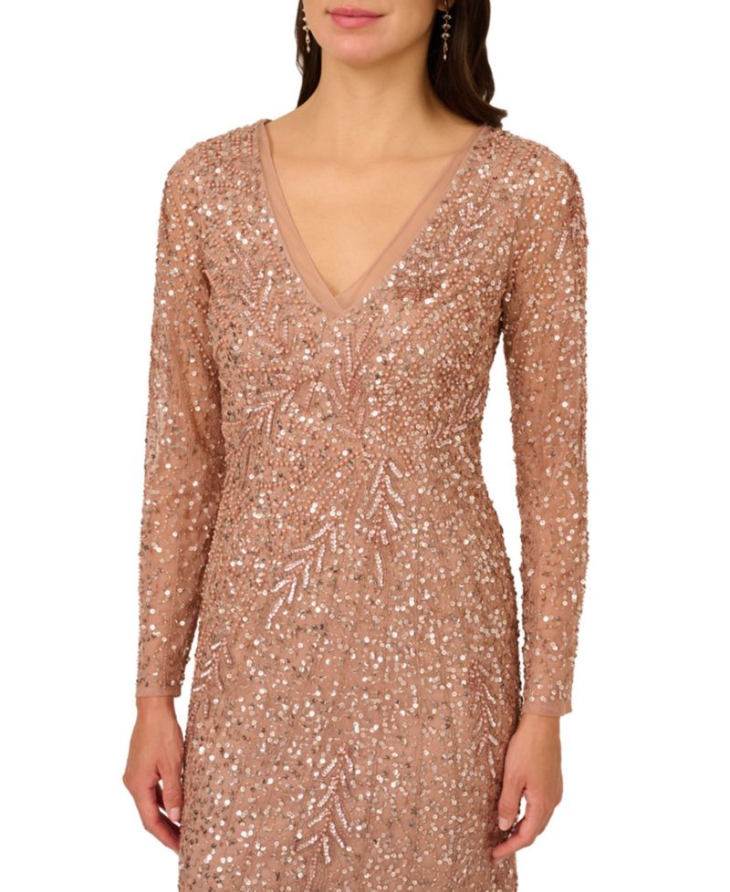 Petite V-Neck Beaded Dress