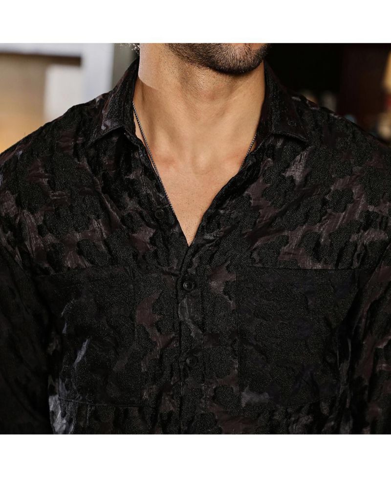 Men's Charcoal Grey Nimbus Dark-Tone Shirt