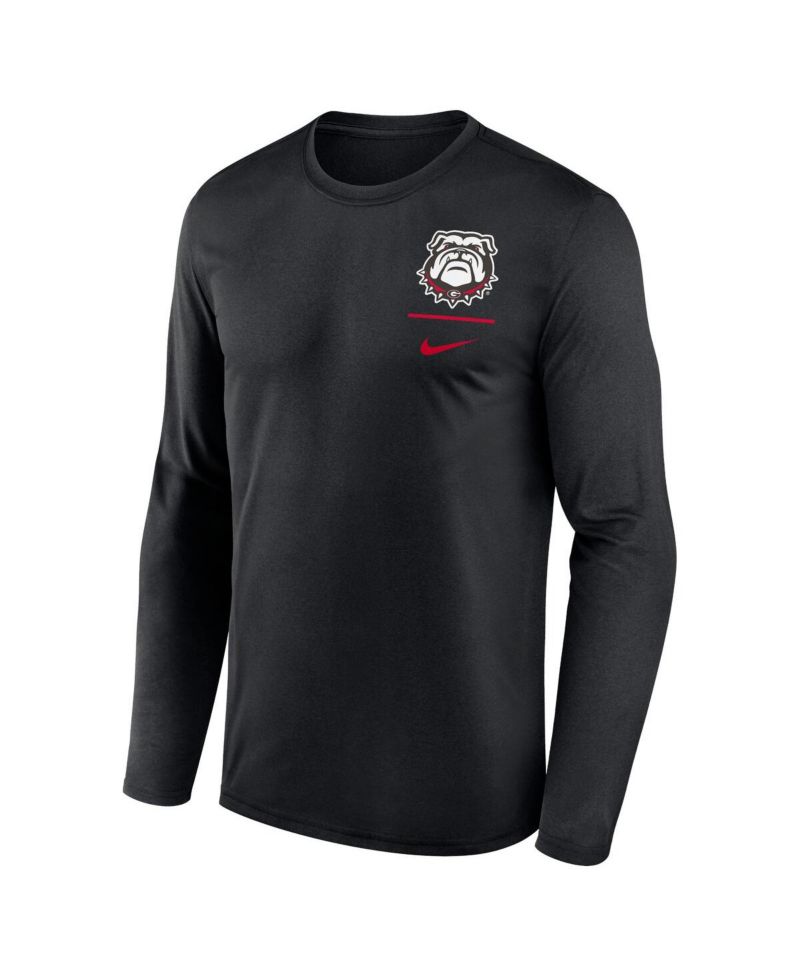 Men's Black Georgia Bulldogs Alternate Logo Lockup Legend Performance Long Sleeve T-Shirt