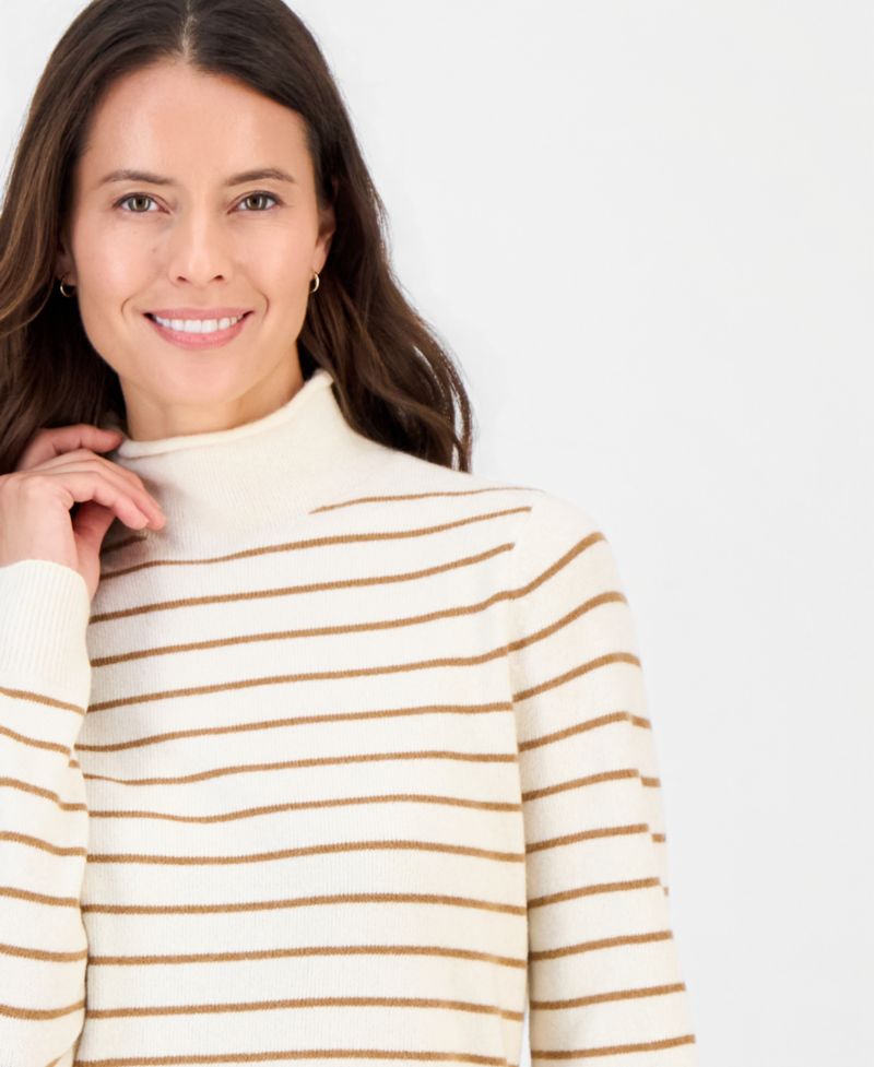 Petite Luxsoft Stripe Rollneck Sweater