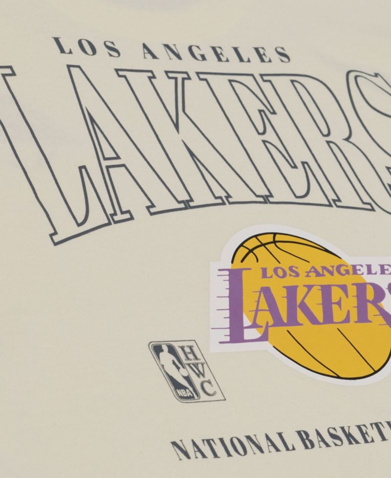 Men's Oatmeal Los Angeles Lakers Heritage Hues Oversized T-Shirt