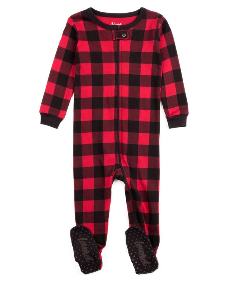 Toddler Footed Cotton Plaid Holiday Pajamas