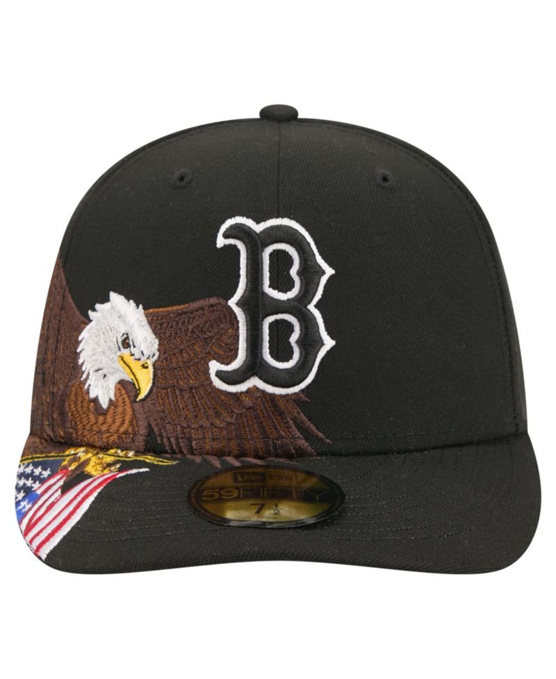 Men's Black Boston Red Sox Americana Bald Eagle Pre-Curved 59FIFTY Fitted Hat
