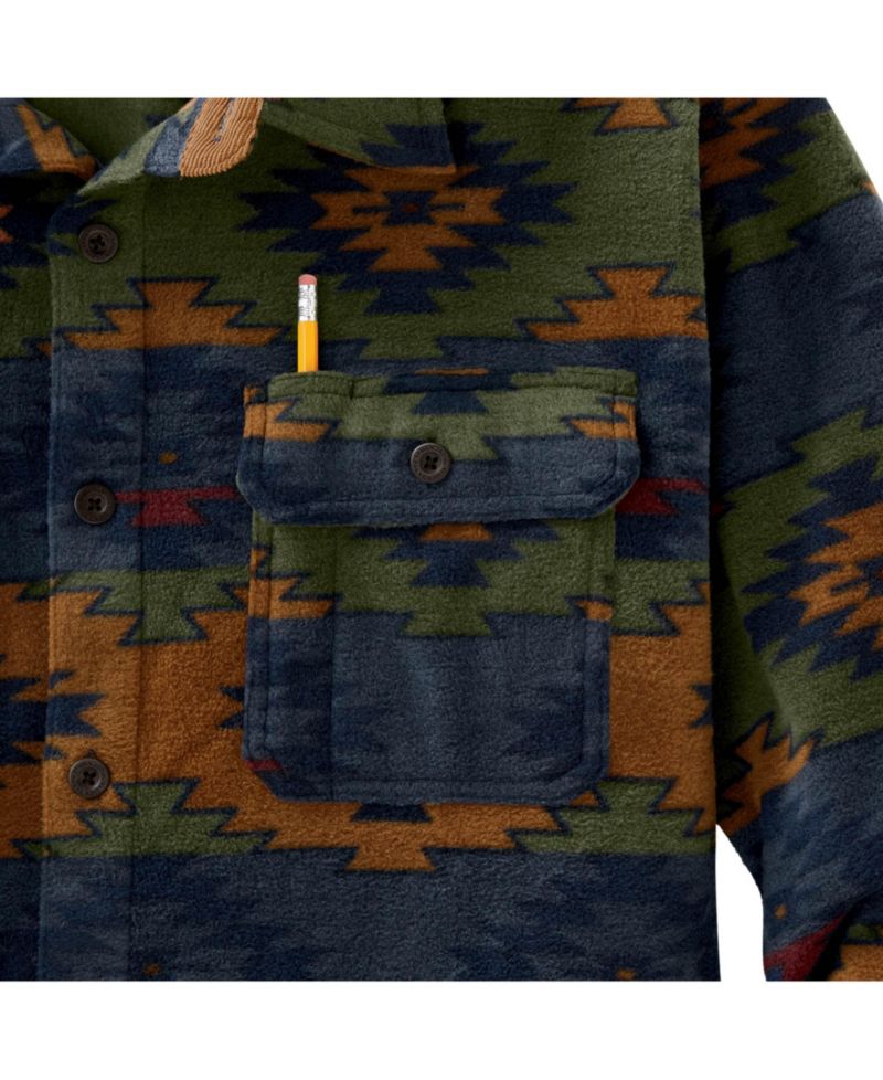 Men's Heavyweight Navigator Fleece Long Sleeve Button Up Shirt